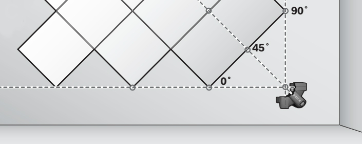 Figura 6 - Colocación de cerámica en diagonal sobre paredes
