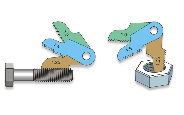 Medición de paso de tornillos, pernos o tuercas