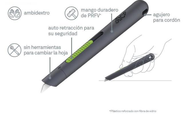 Cutter de seguridad tipo Lápiz Auto-Retráctil (SLICE-10512)