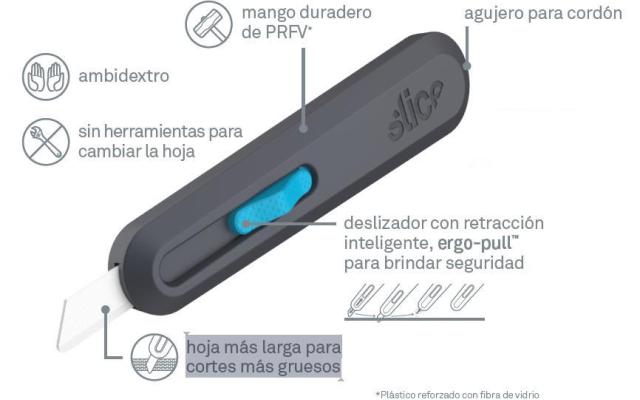 Cutter de seguridad Auto-Retráctil Inteligente (SLICE-10558)