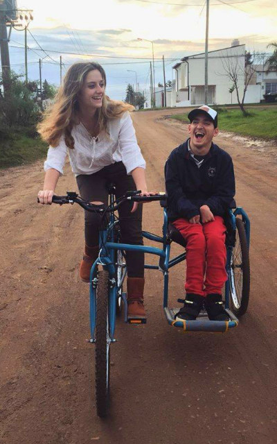 Jorge Walter en su nueva bicicleta